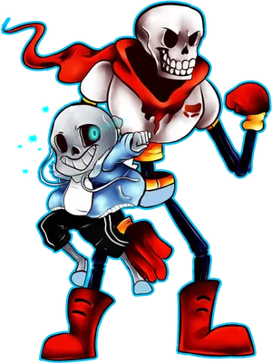 Undertale Sansand Papyrus Artwork PNG Image