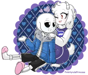 Undertale Sansand Toriel Friendly Encounter PNG Image