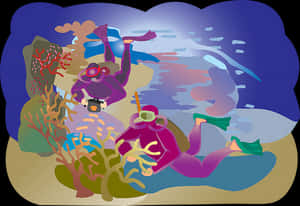 Underwater Adventure Illustration PNG image with transparent background