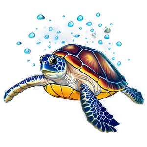 Underwater Sea Turtle Scene Png Mbn14 PNG Image