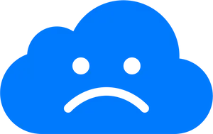 Unhappy Blue Cloud Icon PNG Image