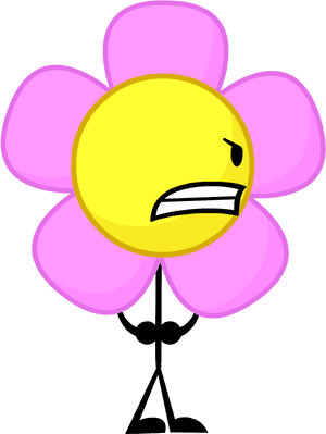 Unhappy Flower Cartoon PNG image with transparent background