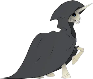 Unicorn Grim Reaper Cartoon PNG Image