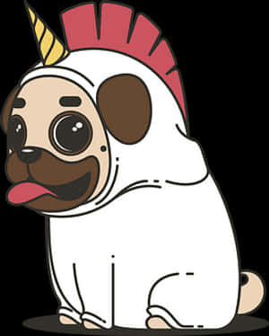 Unicorn Pugin Costume PNG image with transparent background