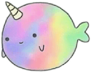 Unicorn Tumblr Whale Rainbow Emoji Sticker Cute Sweet - Unicorn Narwhal PNG image with transparent background