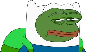 Unimpressed_ Frog_in_ Adventure_ Time_ Style.png PNG Image