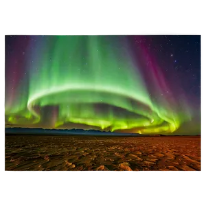 Unique Aurora Over Desert Png 16 PNG Image