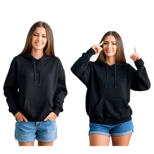 Unisex Black Oversized Sweatshirt Png 06272024 PNG Image