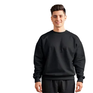 Unisex Black Oversized Sweatshirt Png Jja93 PNG Image