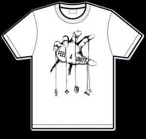 Unity Concept White T Shirt Design PNG image with transparent background
