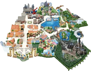 Universal Studios Theme Park Illustration PNG Image