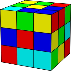 Unsolved Rubik Cube Illustration.png PNG Image