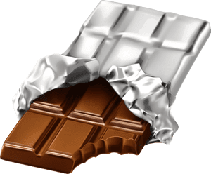 Unwrapped Chocolate Bar Illustration PNG image with transparent background