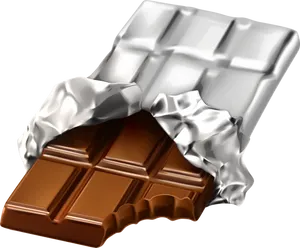 Unwrapped Chocolate Bar Illustration PNG Image