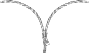 Unzipped Black Zipper PNG Image