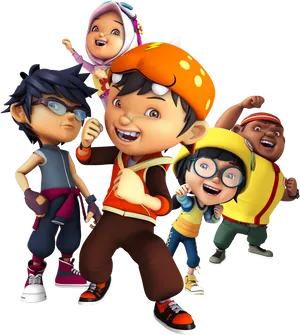 Upin Ipinand Friends Animated Characters PNG Image