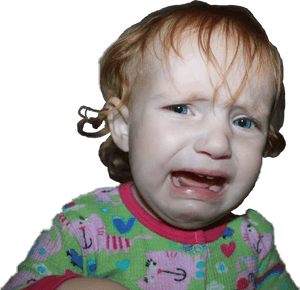 Upset Toddler Crying PNG with transparent background