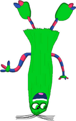 Upside Down Cartoon Character PNG image with transparent background
