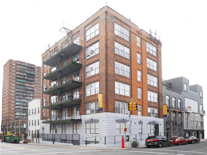 Urban Apartment Building Corner View PNG image with transparent background