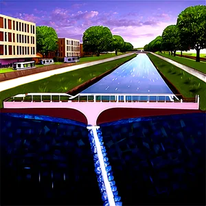 Urban Canal System Design Png 96 PNG Image