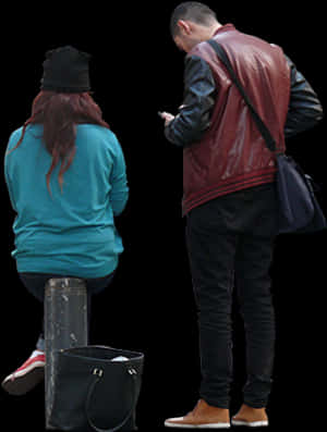 Urban Casual Encounter PNG image with transparent background