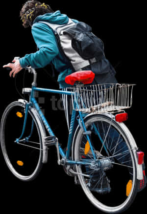Free Png Walking With His Bike Png Images Transparent - People Walking With Bike, Png Download PNG with transparent background