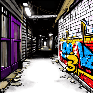 Urban Graffiti Alleyway PNG tne91 PNG with transparent background