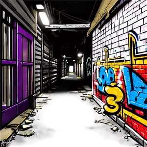 Urban Graffiti Alleyway Png Tne91 PNG Image