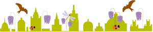 Urban Nature Fusion Illustration PNG image with transparent background