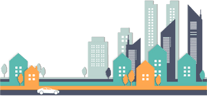 Urban Skyline Vector Illustration PNG