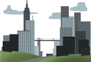 Urban Skyline Vector Illustration PNG Image