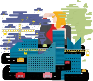 Urban Storm Climate Impact PNG Image