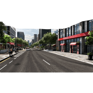 Urban Street Scene PNG onu PNG image with transparent background