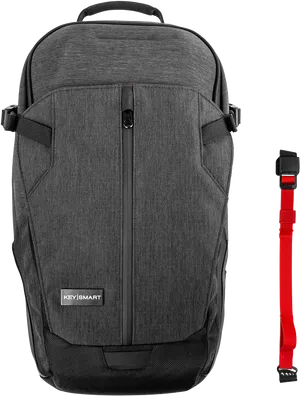 Urban Style Backpackwith Red Strap PNG Image