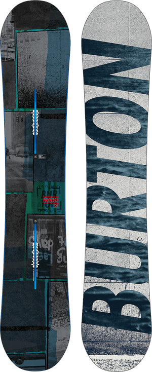 Urban Style Snowboard Design PNG image with transparent background
