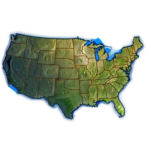 Usa Geographic Outline Png Fcu22 PNG Image