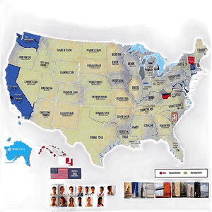 USA Map with Capitals PNG ggd PNG