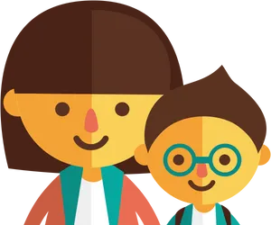 User Avatar Cartoon Motherand Child PNG Image