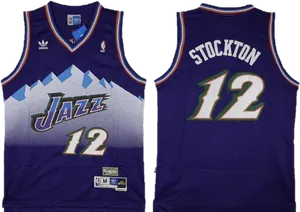 Utah Jazz Stockton12 Jersey PNG Image