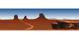 Utah Monument Valley Vector Illustration PNG Image