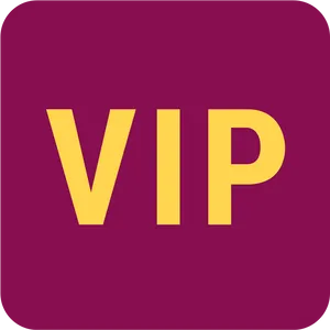 V I P Golden Texton Maroon Background PNG Image