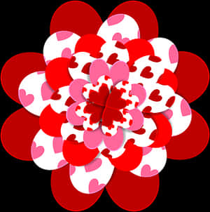 Valentine Heart Flower Art PNG image with transparent background