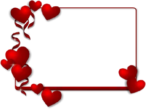 Valentine Hearts Border Graphic PNG Image