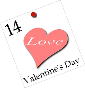 Valentines Day Calendar Reminder PNG Image