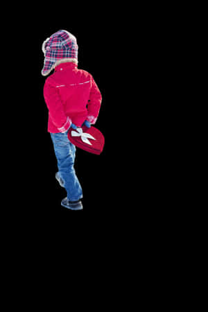 Valentines Day Childwith Heart Shaped Box PNG image with transparent background