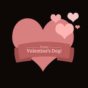 Valentines Day Heart Banner PNG image with transparent background