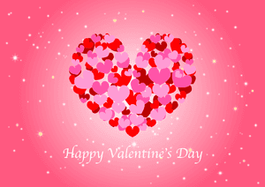 Valentines Day Heart Collage PNG image with transparent background