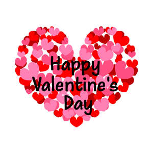 Valentines Day Heart Collage PNG image with transparent background