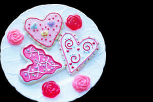 Valentines Day Heart Cookies PNG image with transparent background