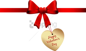 Valentines Day Heartand Bow PNG Image